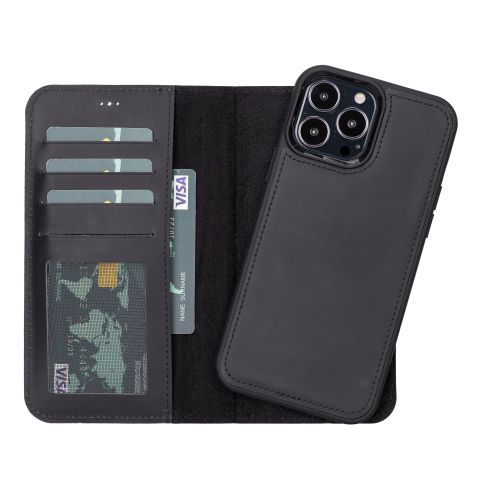 Liluri iPhone 13 Pro Detachable Leather Wallet Case