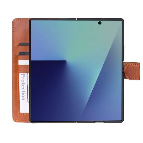 Cüzdan ID Hakiki Deri Samsung Galaxy Z Fold 7/ Z Fold 8 Folyo Kılıf