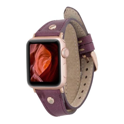 Slim Double Tour Apple Watch Leather Band