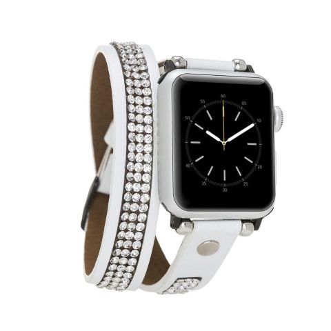 Crystal Double Tour Deri Apple Watch Kordonu