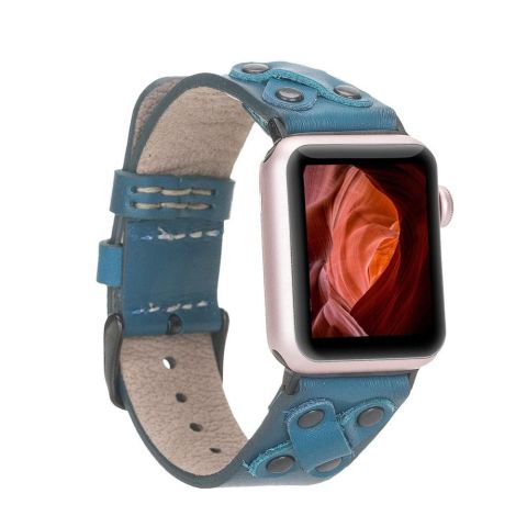 Cross Leather Apple Watch Band with Black Trok