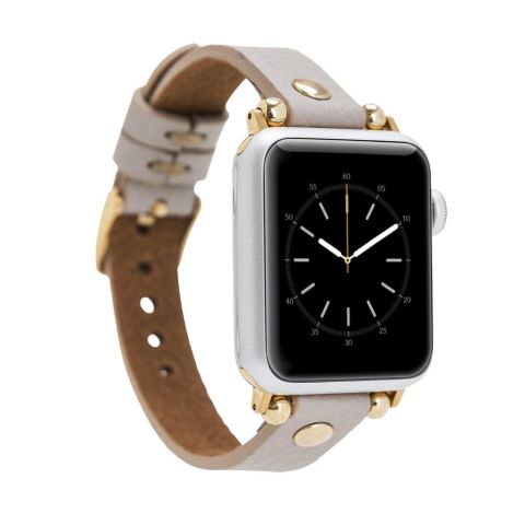 Ferro Leather Apple Watch Band with Gold Trok