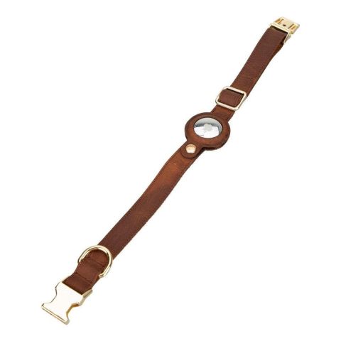 Scooby Leather Dog AirCollar with AirTag Slot