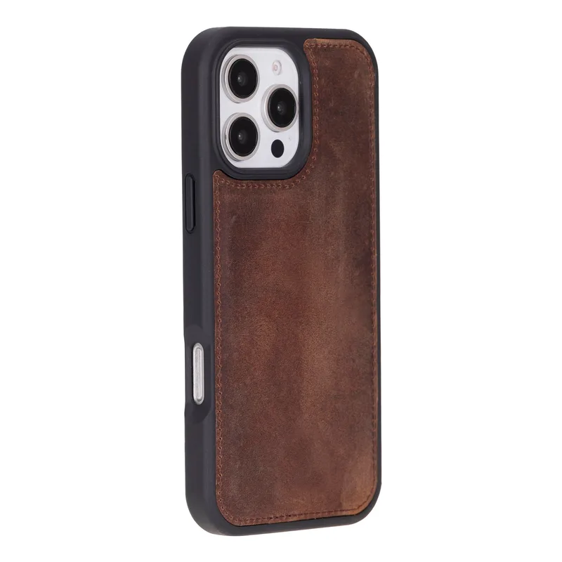 Flex Cover iPhone 16 Pro Leather Case, Saddle Brown, Genuine leather