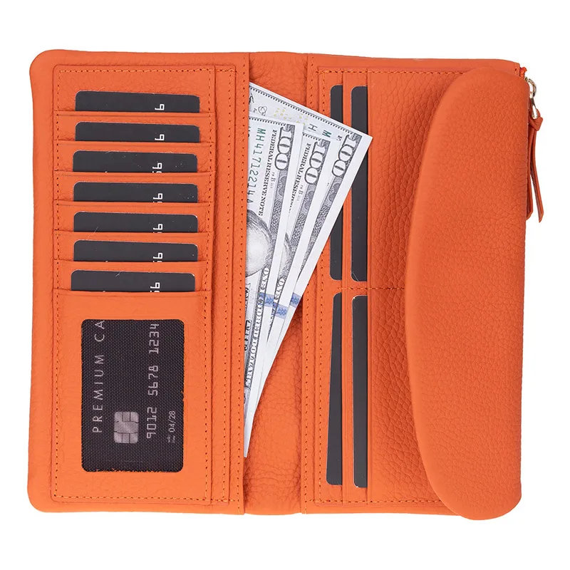 Vellure Leather Women's Handbag, Large, Orange, Genuine leather