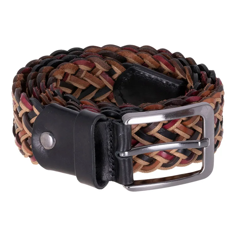 Braid Leather Men's Belt, 105cm, Genuine leather
