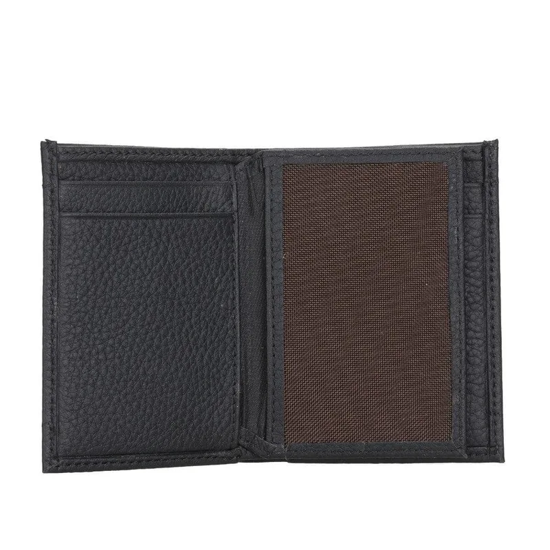 Maka Leather Men's Wallet, Pebble Black, Genuine leather