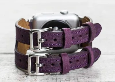 Double Cuff Leather Apple Watch Band, Genuine leather (Image 2)